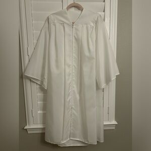 Academic White Graduation Cap and Gown